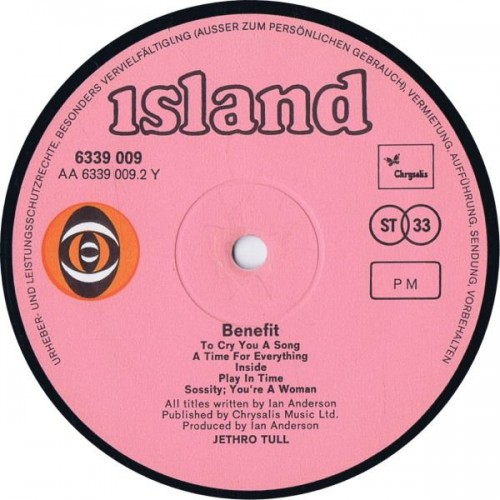 JETHRO TULL Benefit (Island Records 6339 009) Germany original