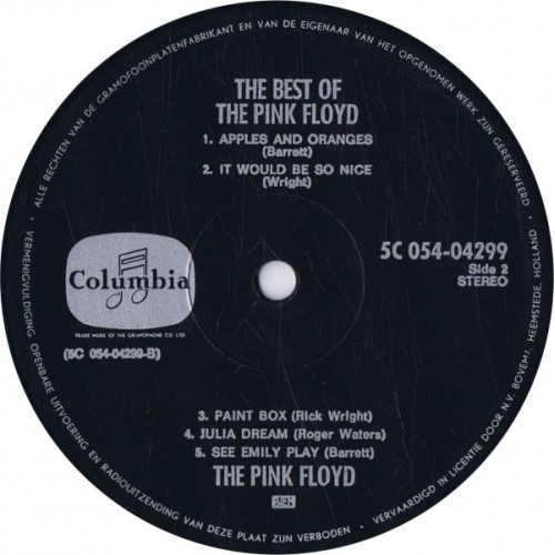 PINK FLOYD The Best Of The Pink Floyd (Columbia 5C054-04299