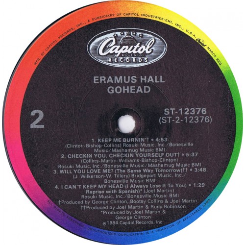 ERAMUS HALL Gohead (Capitol ST 12376) USA 1984 LP