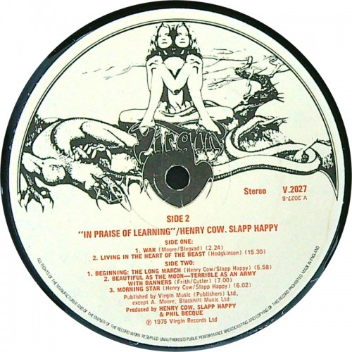 HENRY COW, SLAPP HAPPY In Praise Of Learning (Virgin V 2027) UK