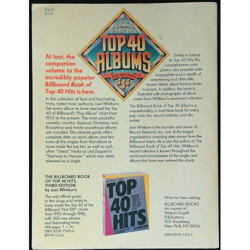 The Bilboard Book Of TOP 40 ALBUMS by Joel Whitburn (330 pages of listing  and photo's)