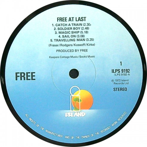 FREE At Last (Island ILPS 9192) UK 1977 reissue LP of 1972 album