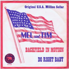 MEL AND TIM Backfield in Motion / Do Right Baby (Pink Elephant 25505) Holland 1969 PS 45