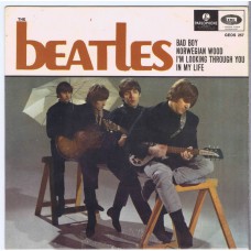BEATLES Bad Boy / Norwegian Wood / I'm Looking Through You / In My Life (Parlophone GEOS 257) Sweden 1966 PS EP