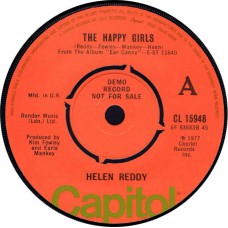 HELEN REDDY The Happy Girls / Laissez Les Bontemps Rouler (Capitol CL 15948) UK 1977 Demo 45