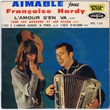 FRANCOISE HARDY Aimable Joue EP (Vogue EPS 1334) France 1963 PS EP