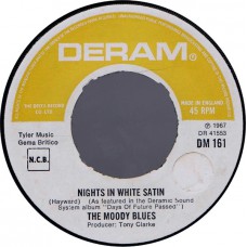 MOODY BLUES Nights In White Satin / Cities (Deram 161) UK 1967 45