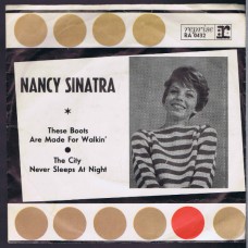 NANCY SINATRA These Boots Are Made For Walkin' / The City Never Sleeps At Night (Reprise RA 0432) Germany 1966 PS 45