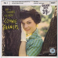 CONNIE FRANCIS My Thanks To You Vol.3 EP (MGM 1677) USA 1960 PS EP
