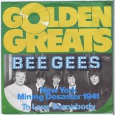 BEE GEES New York Mining Desaster 1941 / To Love Somebody (RSO 2135103) Germany 1981 Re. of 1967 PS 45
