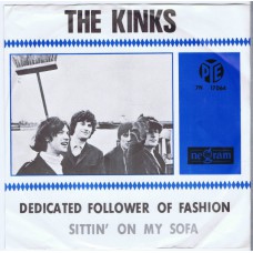 KINKS Dedicated Follower OF Fashion / Sittin' On My Sofa (Pye 7N 17064) Holland blue 1966 PS 45