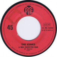 KINKS A Well Respected Man / Don't You Fret (Pye 15218) France 1965 cs 45