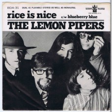 LEMON PIPERS Rice Is Nice / Blueberry Blue (Buddah BDA 31) USA 1968 PS 45