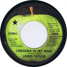 JAMES TAYLOR Carolina In My Mind / Something's Wrong (Apple 1805) USA 1970 pressing of 1969 recording cs 45