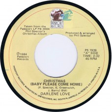 DARLENE LOVE Christmas (Baby Please Come Home) | Playing For Keeps (Passport PS 7926) USA 1984 release of 1963 recording 45 (Phil Spector)