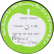 CHRIS HODGE We're On Our Way (Apple Records) USA 1972 one sided 10" Acetate (Produced by Ringo Starr)