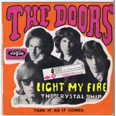 DOORS Light My Fire / The Crystal Ship / Take It As It Comes (Vogue INT 18145) France 1967 PS EP