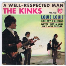 KINKS Well-Respected Man EP: A Well Respected Man / See My Friends / Louie Louie / Never Met A Girl Like You Before (PYE PNV 24151) France 1965 PS EP