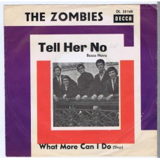 ZOMBIES Tell Her No / What More Can I Do (Decca DL 25168) Germany 1965 PS promo 45