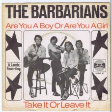BARBARIANS Are You A Boy Or Are You A Girl / Take It Or Leave It (Ariola 18610) Germany 1965 PS 45