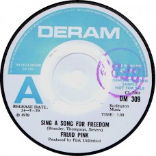 FRIJID PINK Sing A Song For Freedom / End Of The Line (Deram DM 309) UK 1969 DEMO 45