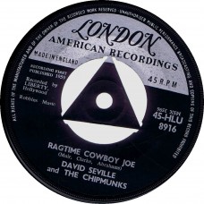 DAVID SEVILLE AND THE CHIPMUNKS Ragtime Cowboy Joe (London HLU 8916) UK 1959 45