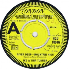 IKE AND TINA TURNER River Deep Mountain High / I'll Keep You Happy (London HLU 10046) UK 1966 demo 45