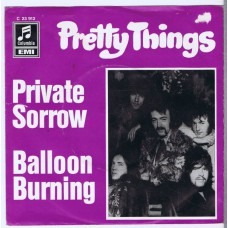 PRETTY THINGS Private Sorrow / Balloon Burning (Columbia C 23912) Germany 1968 testpressing PS 45 (Musterplatte)