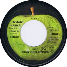 JOHN ONO LENNON Instant Karma (We All Shine On) / one sided only (Apple 1818) USA 1970 Promo only one sided 45