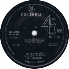 YARDBIRDS Little Games / Puzzles (Columbia DB 8165) UK 1967 'Solid Center' 45