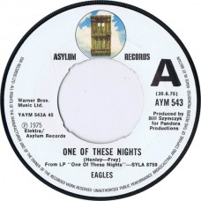 EAGLES One Of These Nights / Visions (Asylum AYM 543) UK 1975 Promo 45