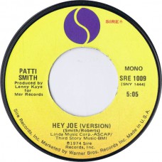 PATTI SMITH Hey Joe (version) / Piss Factory (Sire SRE 1009) USA 1977 re. of 1974 45