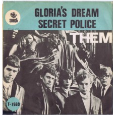 THEM Gloria's Dream / Secret Police (Sonet T-7669) Sweden 1966 PS (green) 45
