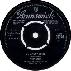 WHO,THE My Generation / Shout and Shimmy (Brunswick 05944) UK 1965 45