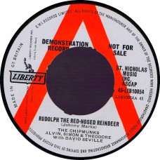 DAVID SEVILLE & THE CHIPMUNKS Rudolph The Red-Nosed Reindeer (Liberty 10054) UK 1960 demo 45