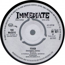 MCCOYS Fever / Sorrow (Immediate 021) UK 1965 45