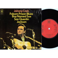 JOHNNY CASH Folsom Prison Blues / A Boy Named Sue (Censured) / Jackson (with June Carter) / San Quentin (CBS EP 6601) UK PS EP