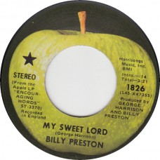 BILLY PRESTON My Sweet Lord / Little Girl (Apple 1826) USA 1969 45