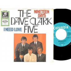 DAVE CLARK FIVE Nineteen Days (Columbia) Germany 1966 PS 45