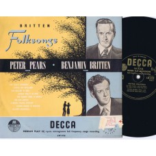 (Decca LW 5122) Britten PEARS / BRITTEN Folksongs UK 10" LP