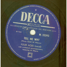 FOUR ACES Garden In The Rain / Tell Me Why (Decca 33393) Holland 78RPM
