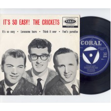 CRICKETS It's So Easy +3 (Coral) UK PS EP