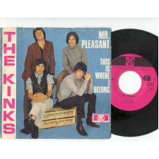 KINKS Mr. Pleasant / This Where I Belong (Hit-ton 300086) Germany 1967 PS 45