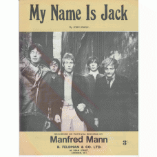 MANFRED MANN My Name Is Jack (Fontana) UK Sheet Music