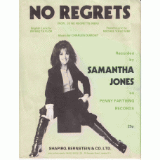 SAMANTHA JONES No Regrets (Penny Farthing) UK Sheet Music