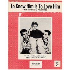 TEDDY BEARS To Know Him Is To Love Him (Sheet Music) UK 1958
